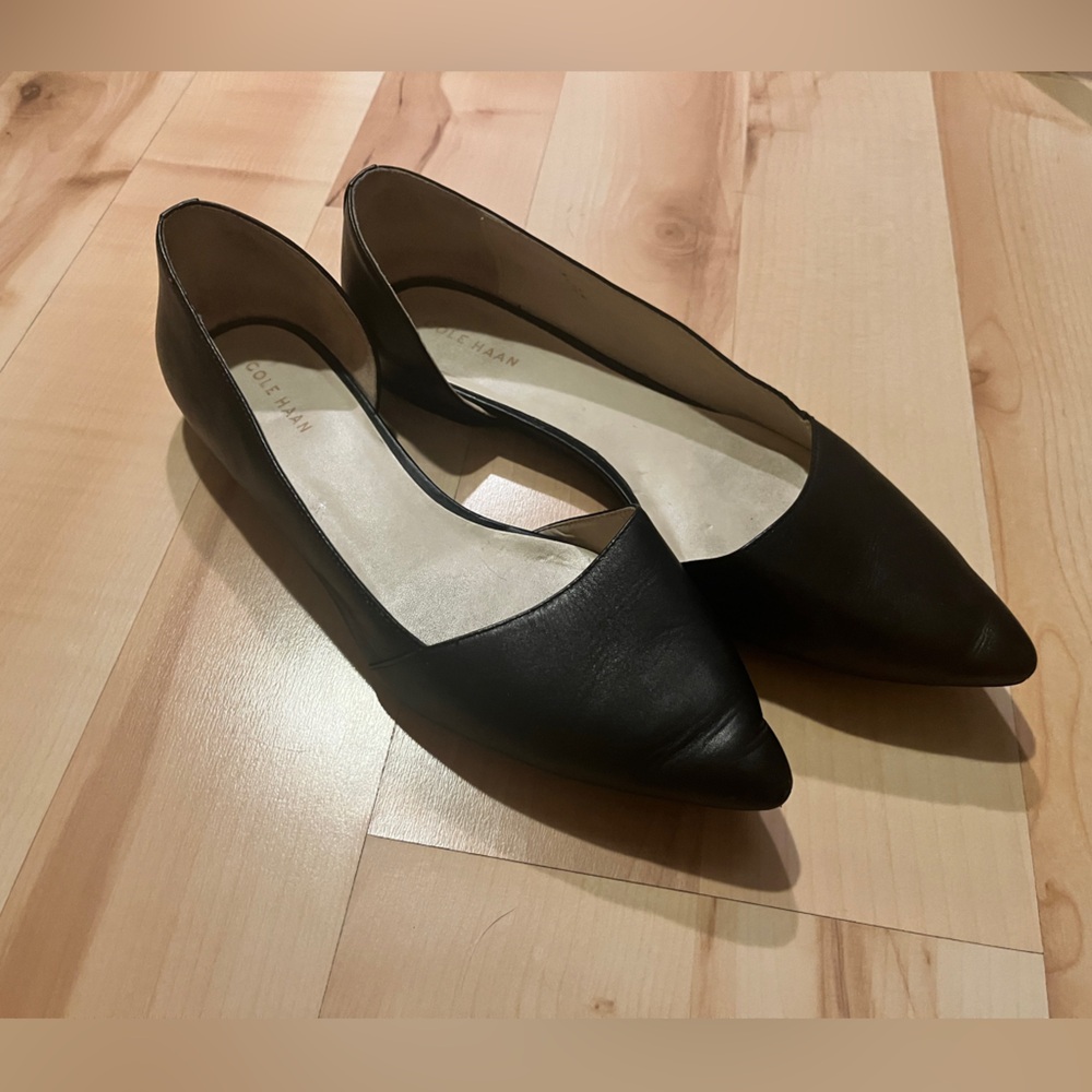 Cole Haan Dorsay flats black leather size 8